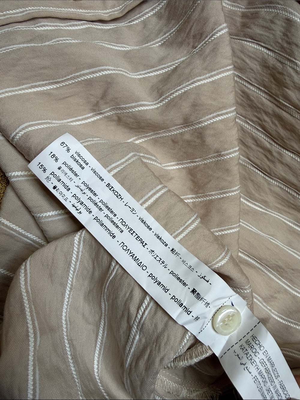 ZARA light textured striped button shirt - Picture 9 of 9